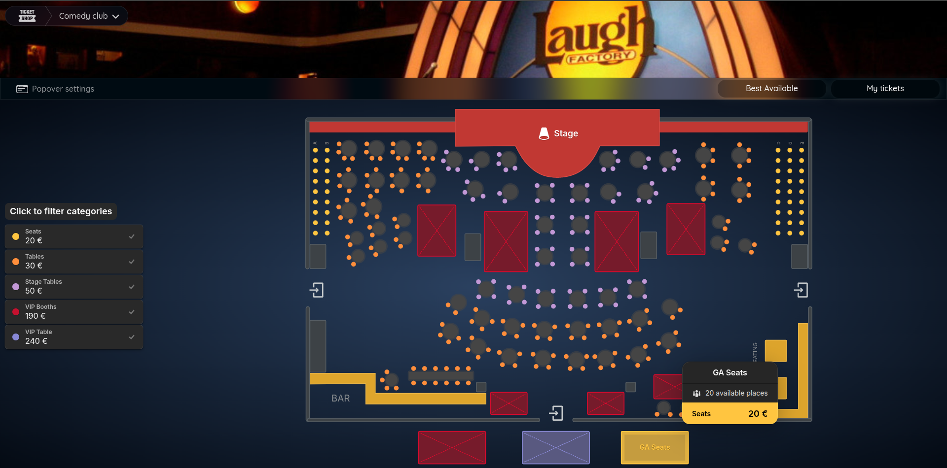 Plan de salle interactif